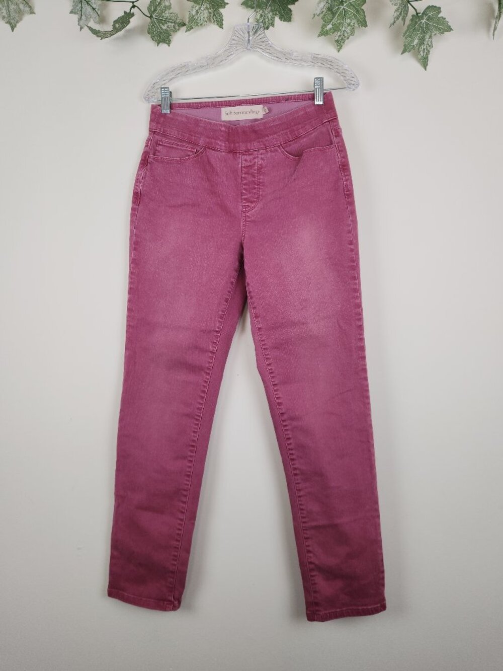 Soft Surroundings Size S Ultimate Denim Jeans Cotton Blend Straight Pull On